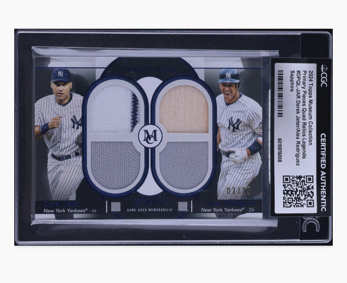 2024 Topps Museum Collection Derek Jeter & Alex Rodriguez PATCH 20 CGC AUTHENTIC