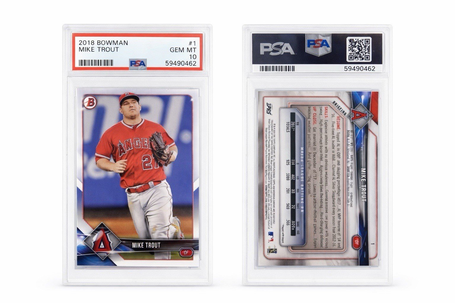 2018 Bowman - #1 Mike Trout PSA 10