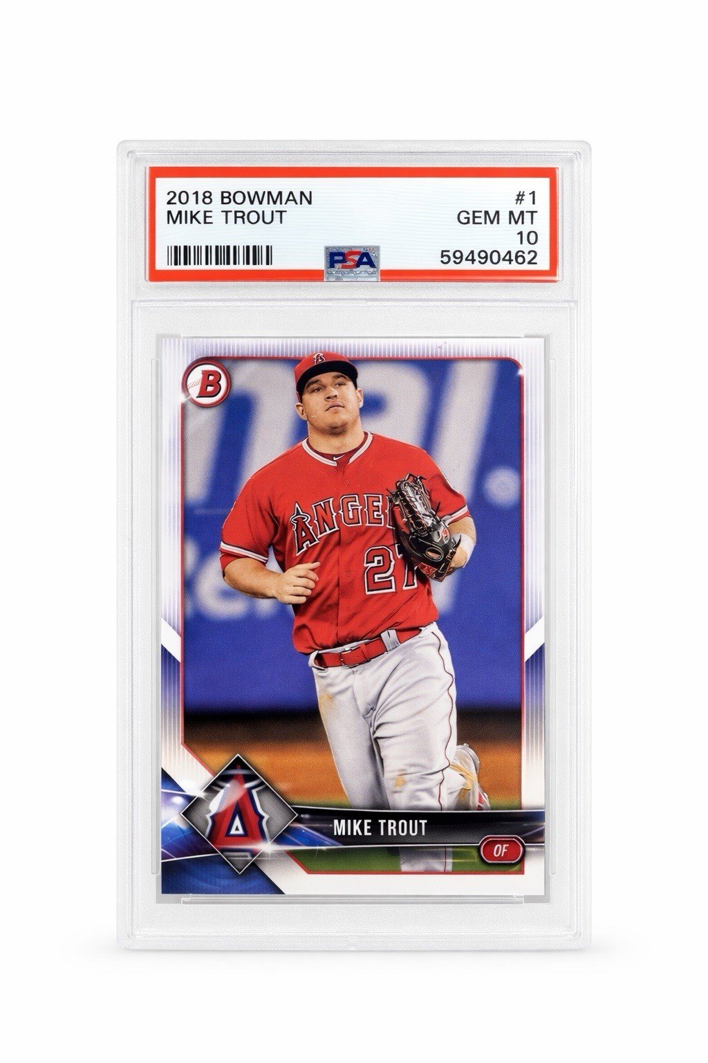 2018 Bowman - #1 Mike Trout PSA 10 photo 2