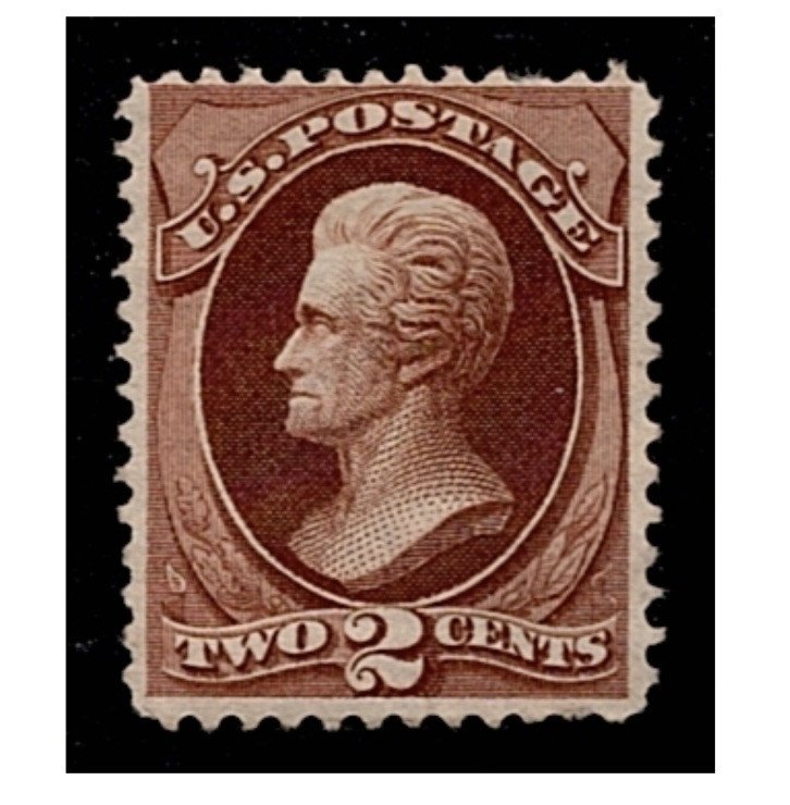 US Scott #146 red brown 2 cent Jackson, Unused APEX Certification photo 2