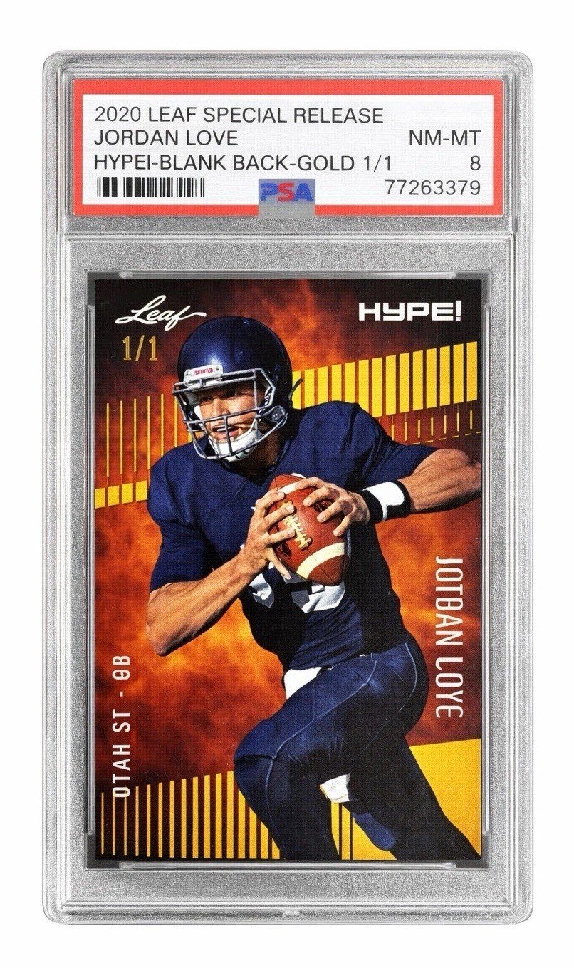 2020 LEAF SPECIAL RELEASE JORDAN LOVE HYPE!-BLANK BACK-GOLD ROOKIE  1/1 PSA 8 photo 2