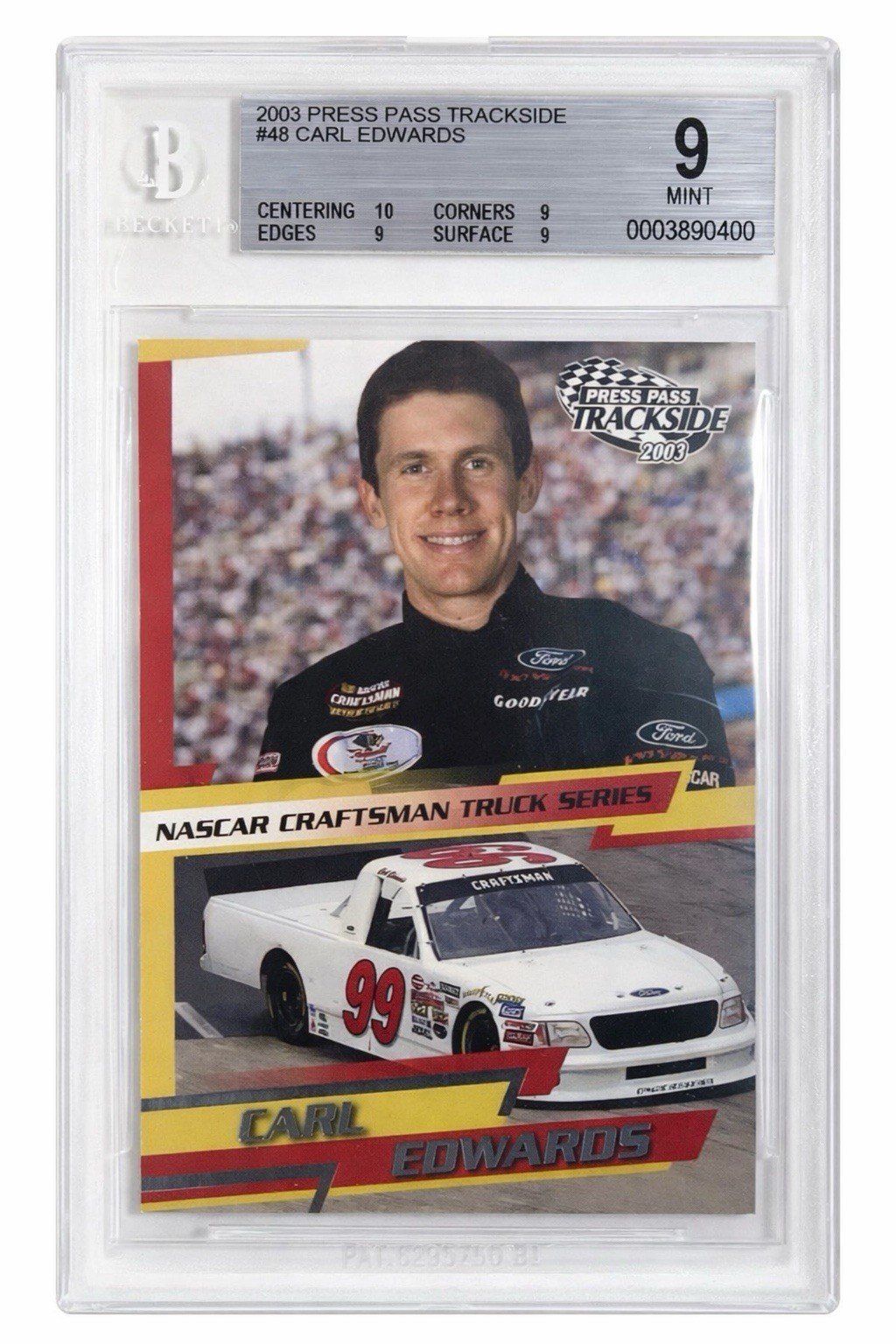 2003 Press Pass Trackside - Craftsman Truck Series Carl Edwards #48 Gold...