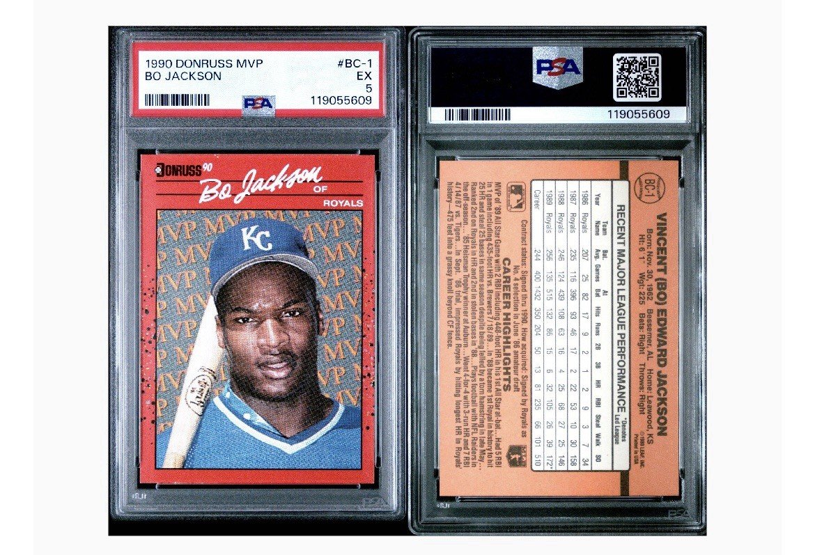 1990 DONRUSS MVP BO JACKSON P8A #BC-1 EX 5 photo 3