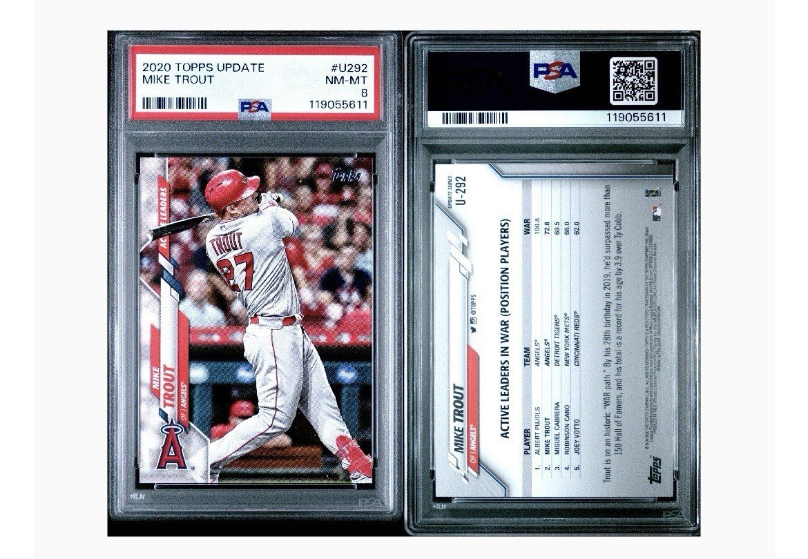 2020 TOPPS UPDATE MIKE TROUT PSA #U292 NM-MT 8 photo 3