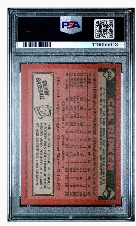 1986 TOPPS CAL RIPKEN JR. PSA #340 NM-MT8 photo 2