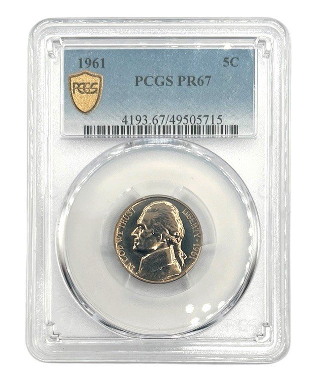 1961 Jefferson Nickel PCGS PR67 Proof Gem Proof 5C Certified Coin photo 2