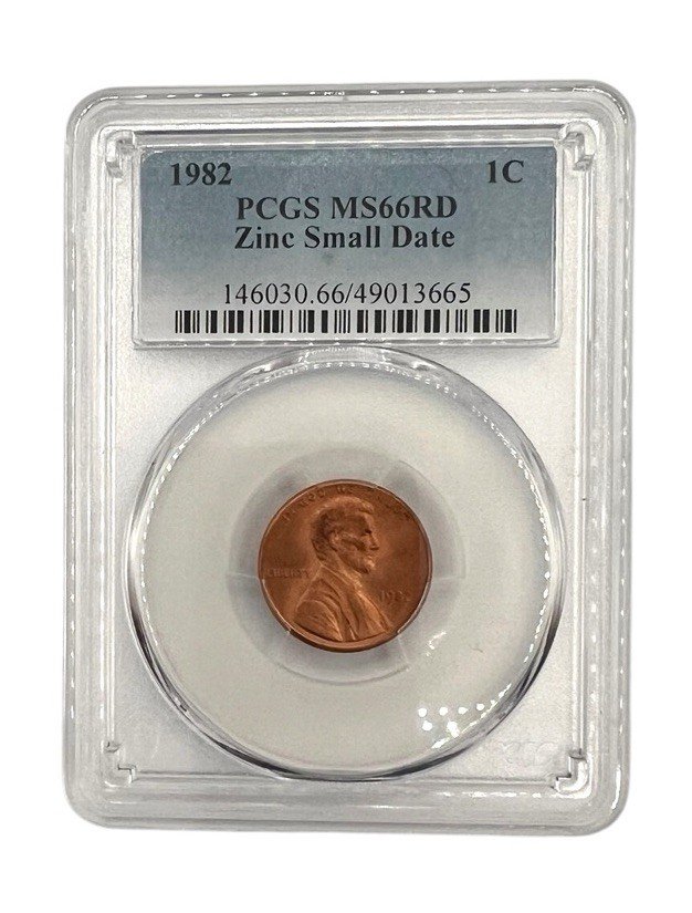 1982 Lincoln Cent Zinc Small Date PCGS MS66RD Red Penny Certified Coin