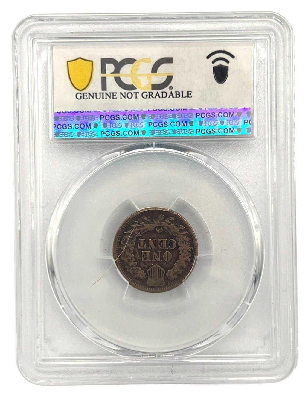 1863 Indian Head Cent PCGS Genuine VF Details Environmental Damage Civil War photo 2