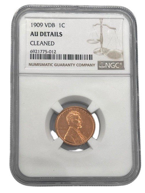 1909 VDB Lincoln Wheat Cent NGC AU Details Cleaned Key Early Issue