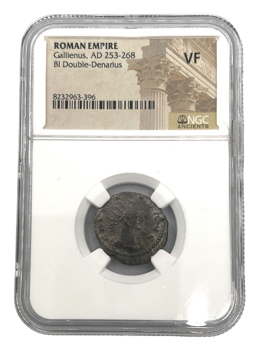 NGC VF Gallienus BI Double Denarius AD 253-268 Roman Empire Ancient Coin