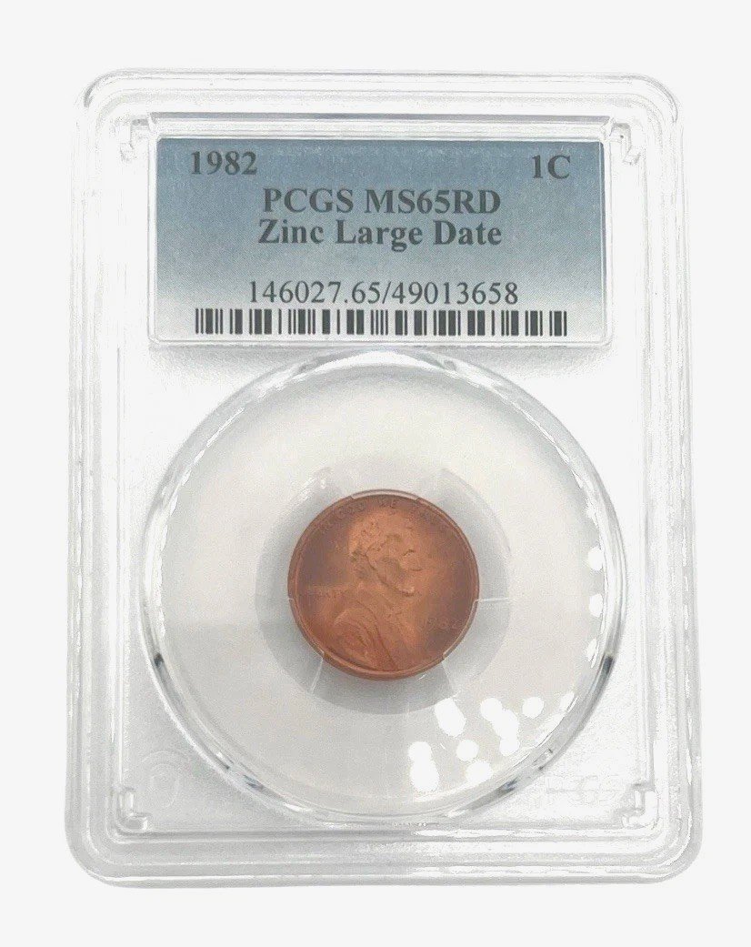 1982 Lincoln Cent Zinc Large Date PCGS MS65RD Red Brilliant Uncirculated