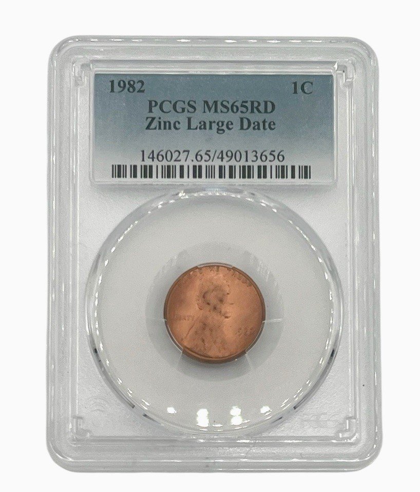 1982 Lincoln Cent Zinc Large Date PCGS MS65RD Red Brilliant Uncirculated photo 3