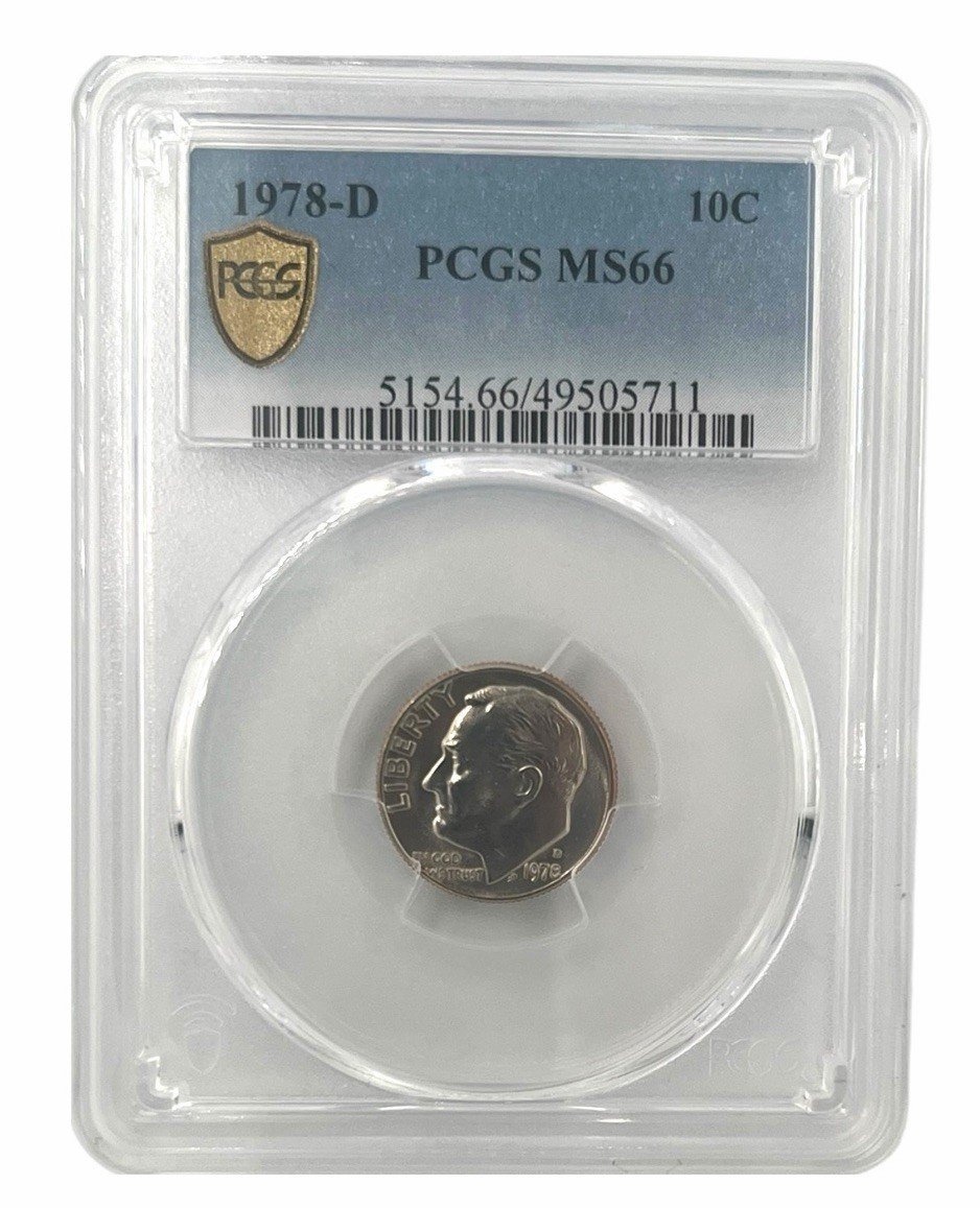 1978-D Roosevelt Dime PCGS MS66 Gem Brilliant Uncirculated Certified