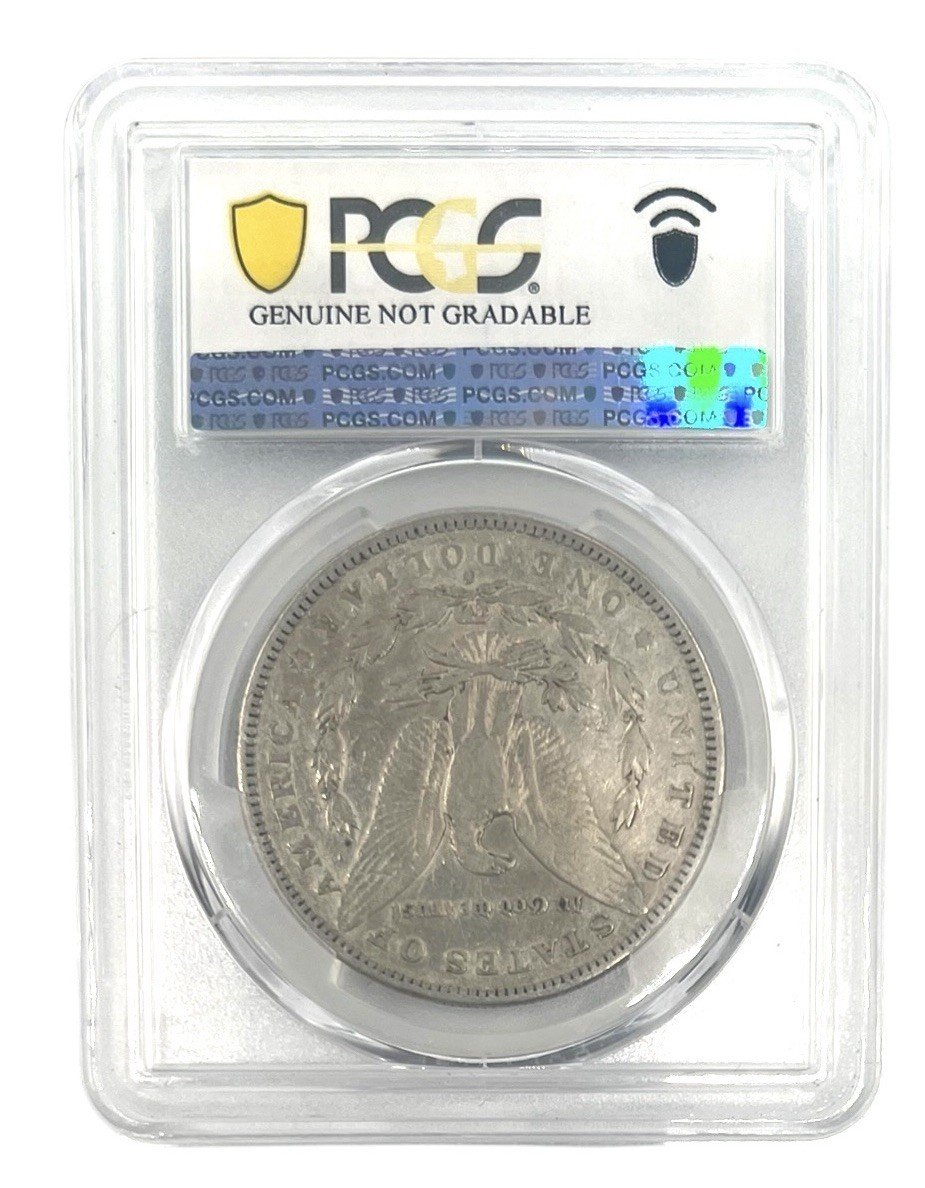 1884-S Morgan Silver Dollar PCGS Genuine F Details Harshly Cleaned photo 2