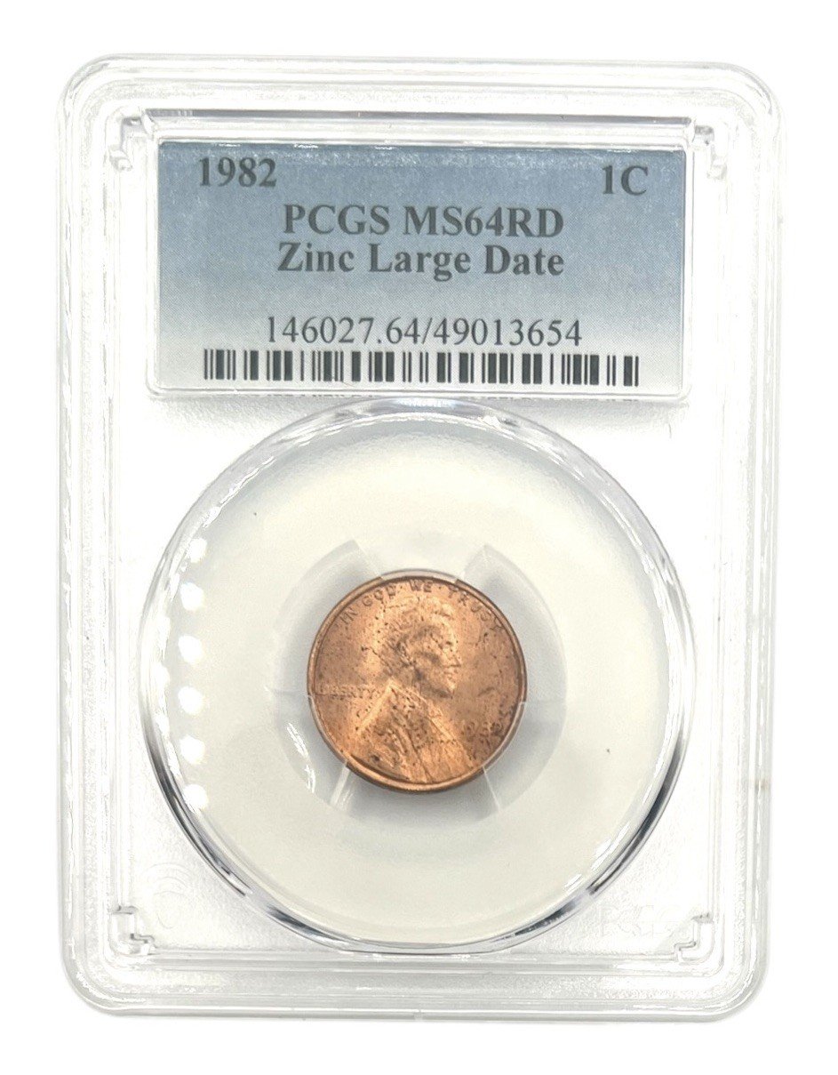 1982 Lincoln Cent Zinc Large Date PCGS MS64RD Red Certified Penny