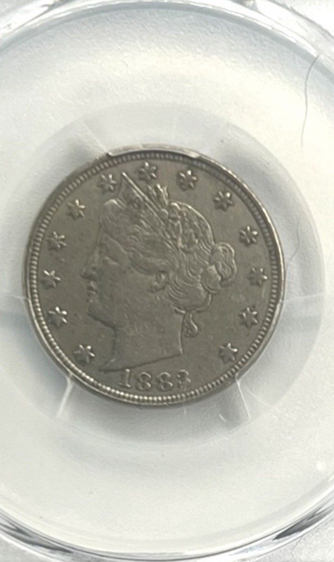 1883 Liberty Head V Nickel No CENTS PCGS Genuine XF Detail Cleaned photo 3