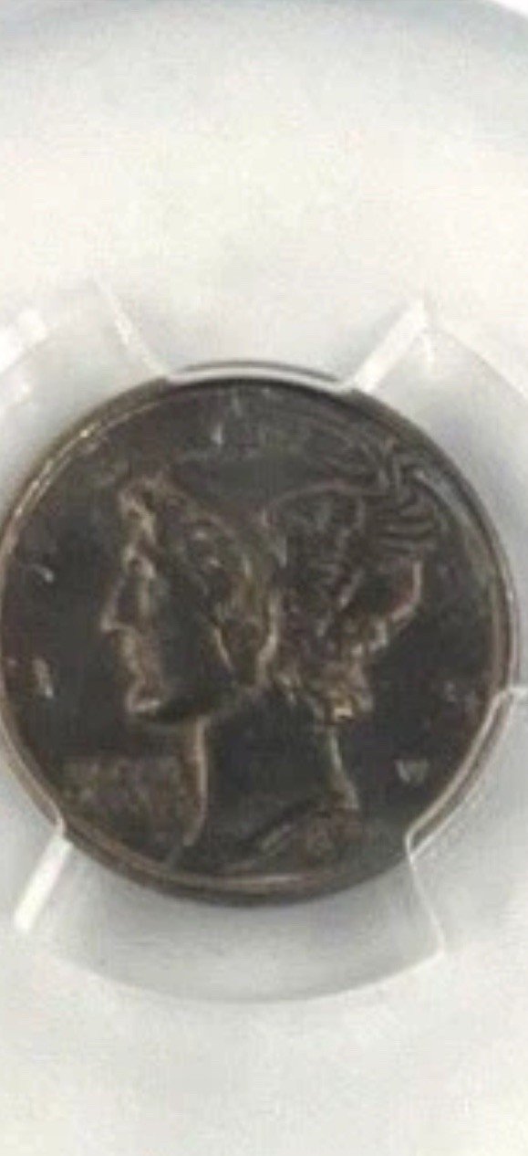 PCGS Genuine AU Details Cleaned 1942/1 Mercury Dime Overdate Key Variety photo 3