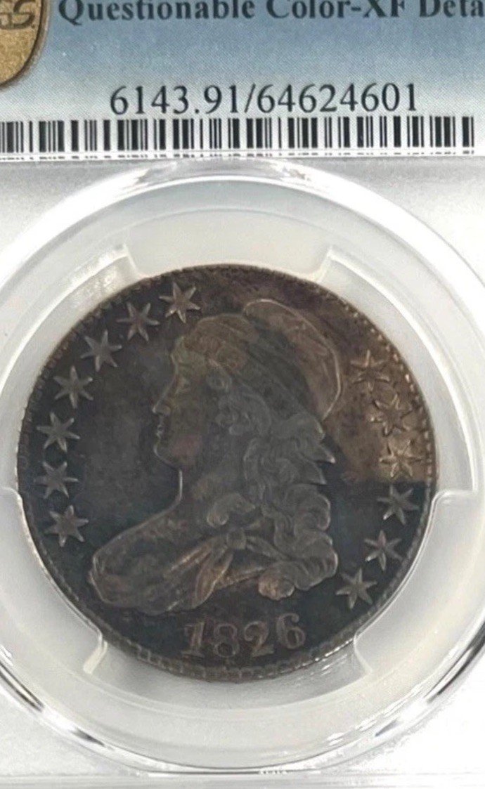 1826 Capped Bust Half Dollar PCGS Genuine XF Details Questionable Color photo 3