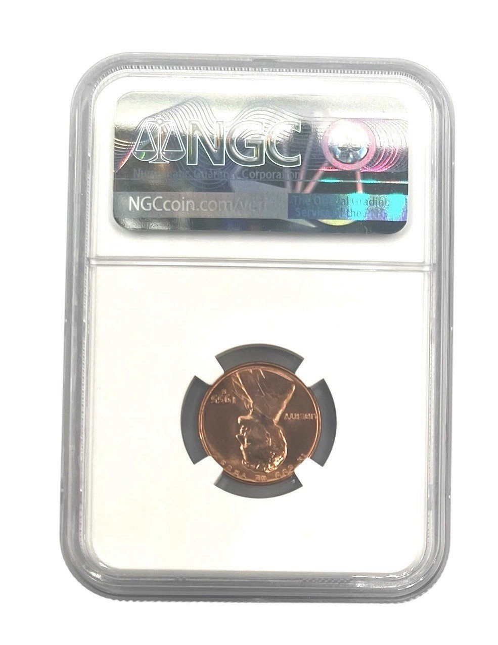 1955-S Lincoln Cent NGC MS65 RD Reverse Struck Through Mint Error photo 2