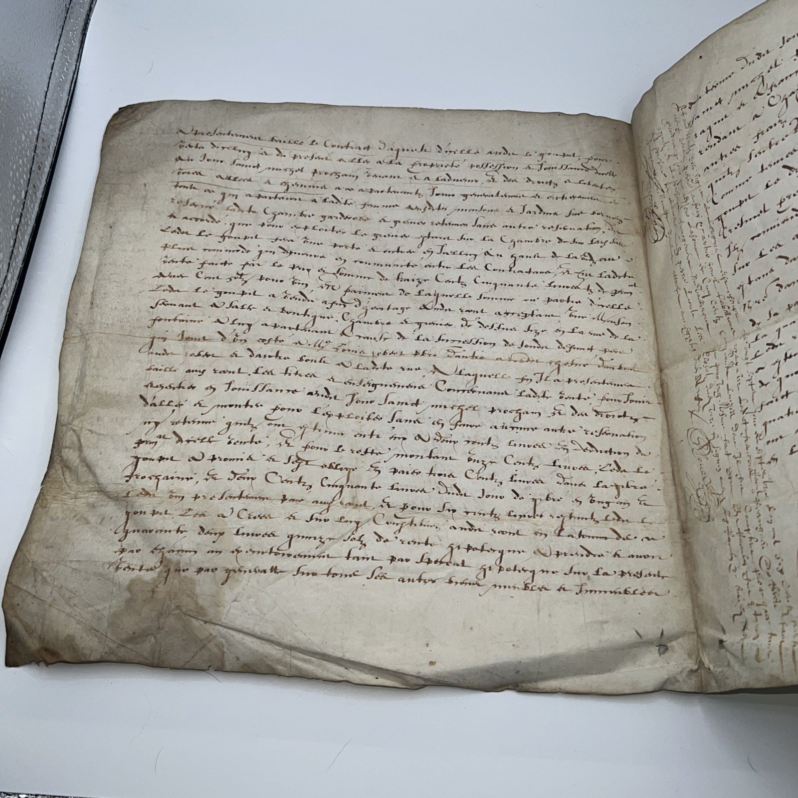 C1684 French Notarial Manuscript Contract Signed Legal Document
