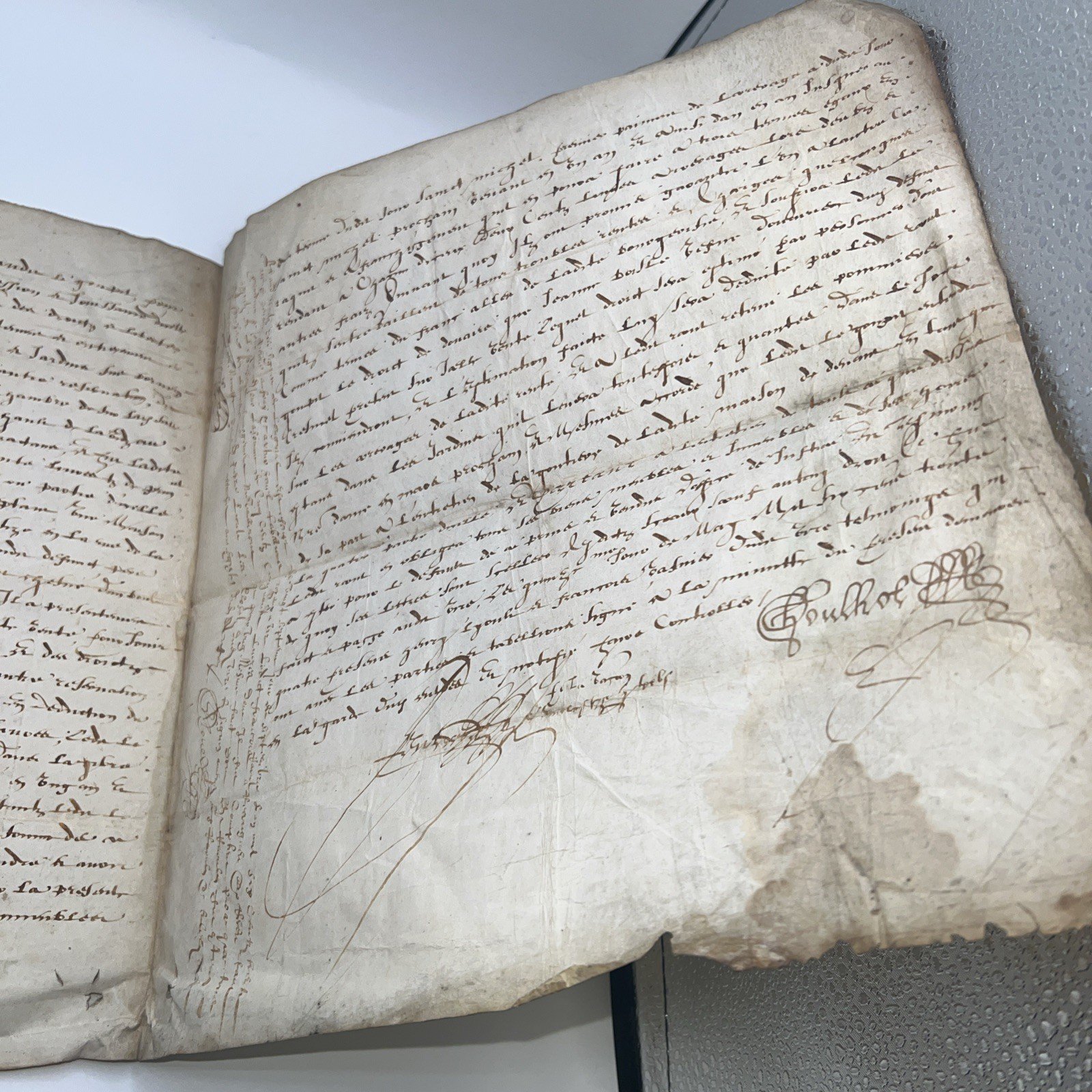 C1684 French Notarial Manuscript Contract Signed Legal Document photo 2