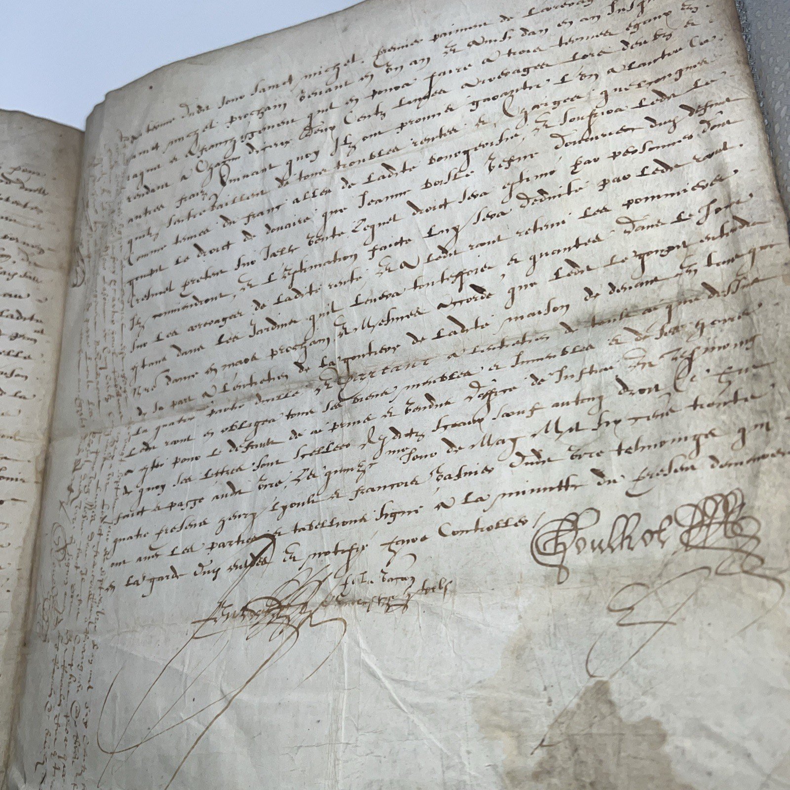 C1684 French Notarial Manuscript Contract Signed Legal Document photo 4