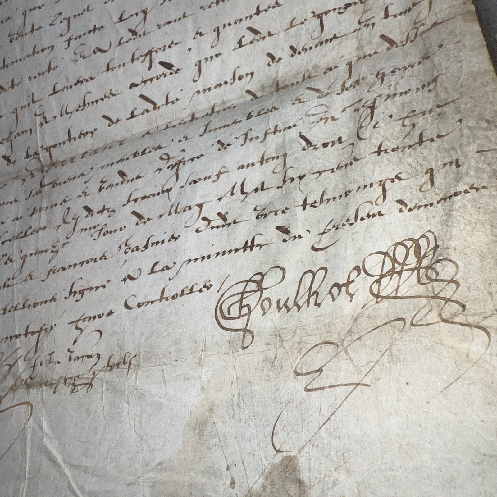 C1684 French Notarial Manuscript Contract Signed Legal Document photo 5