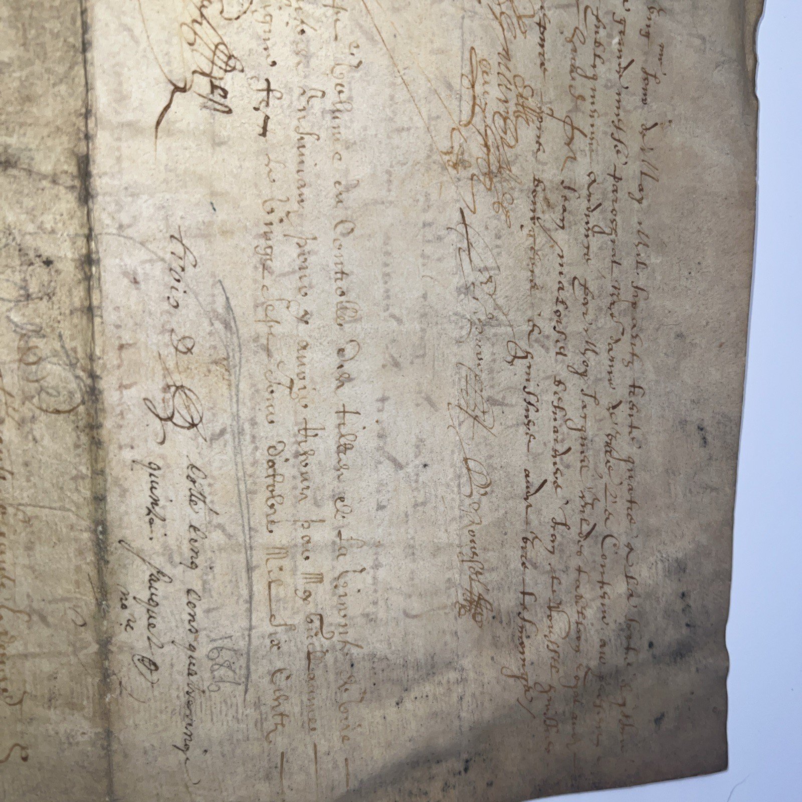 C1684 French Notarial Manuscript Contract Signed Legal Document photo 11