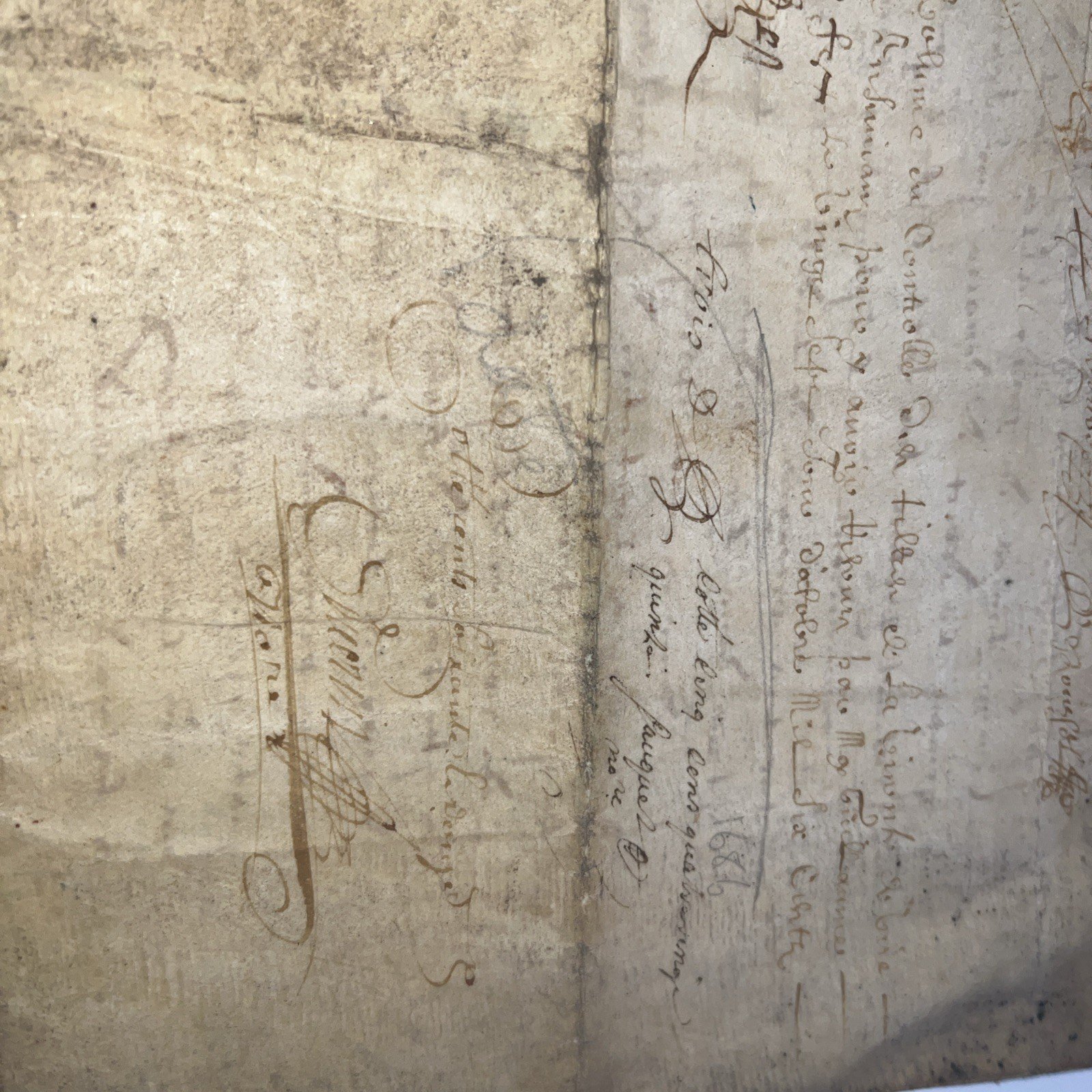 C1684 French Notarial Manuscript Contract Signed Legal Document photo 12