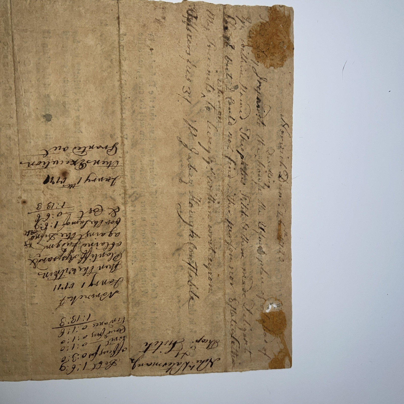1770 Colonial Norwich CT Court Writ Waterman v Fitch Signed # 1051 photo 6