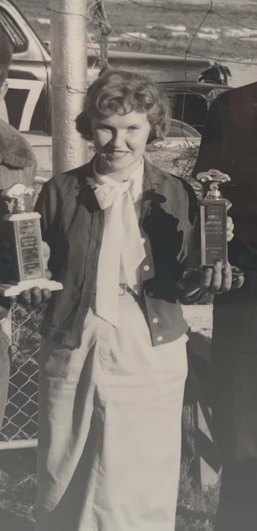1958 Racing Trophy Photo Dick Gillingham Jean Young Leo Canfield # 1054 photo 3