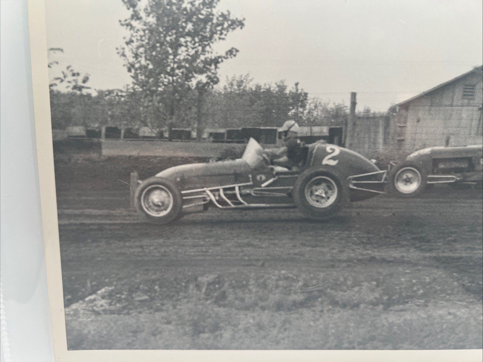1957 Powell Ohio Dirt Track Race Photo Red Amick #2 Lefty Clum #22   # 1057 photo 2