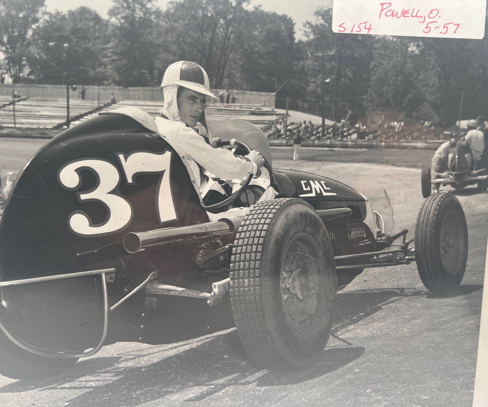 1957 Johnny White #37 Race Car Original Vintage Racing Photograph 5-1957. # 1058 photo 3