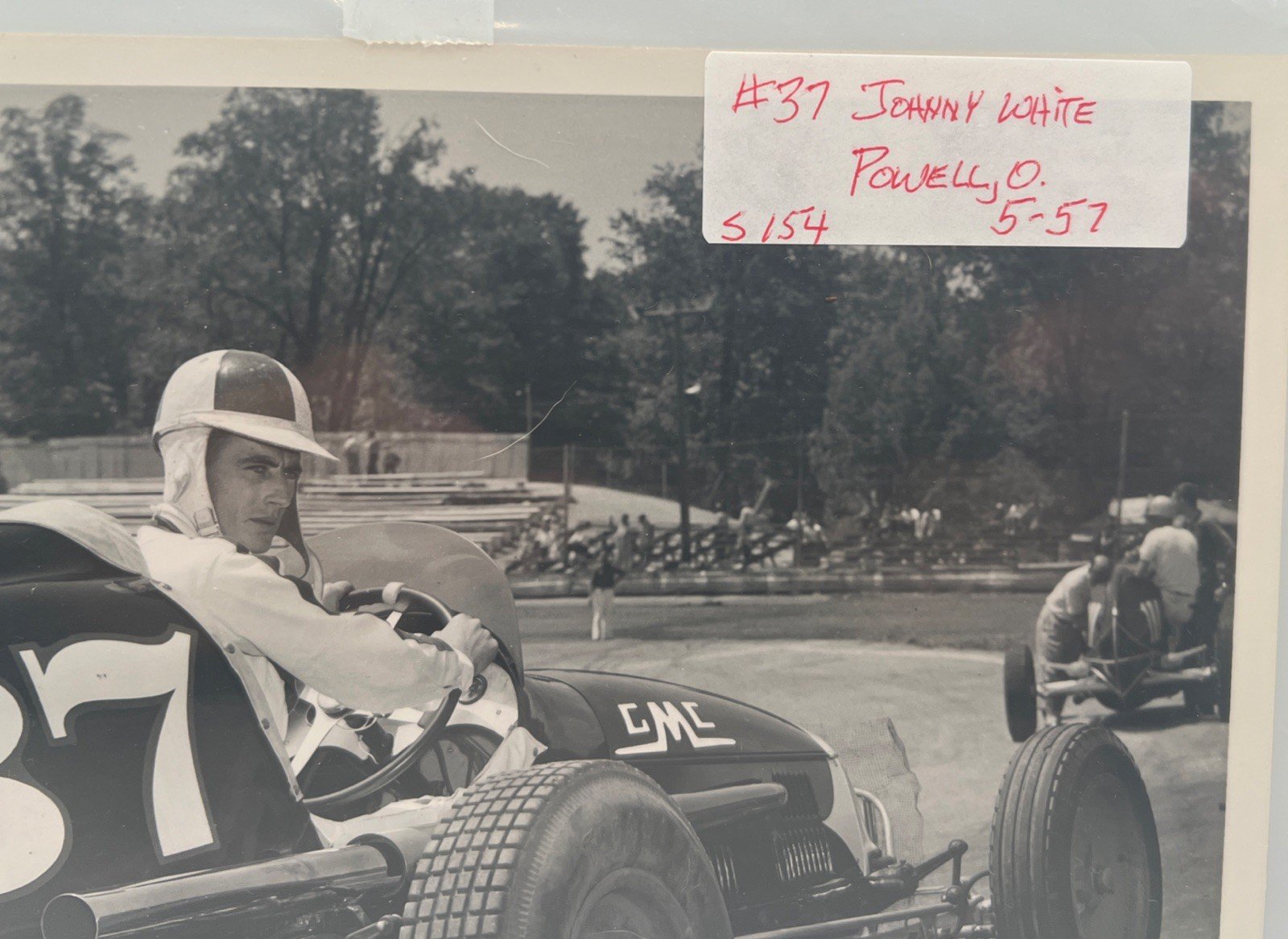 1957 Johnny White #37 Race Car Original Vintage Racing Photograph 5-1957. # 1058 photo 4