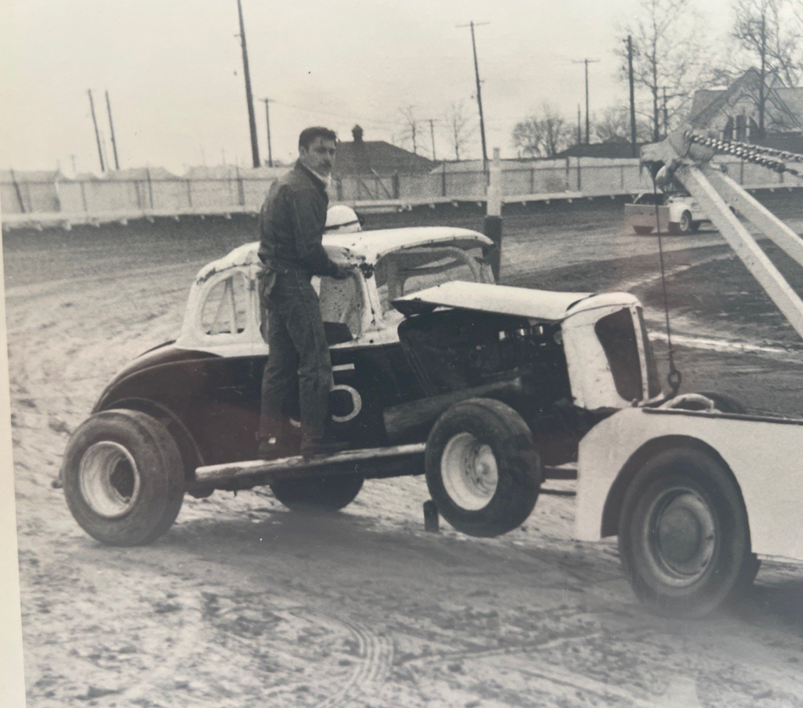 1958 Race Car Tow Truck Photo Shamrock Towing Original Racing Photograph # 1060 photo 2