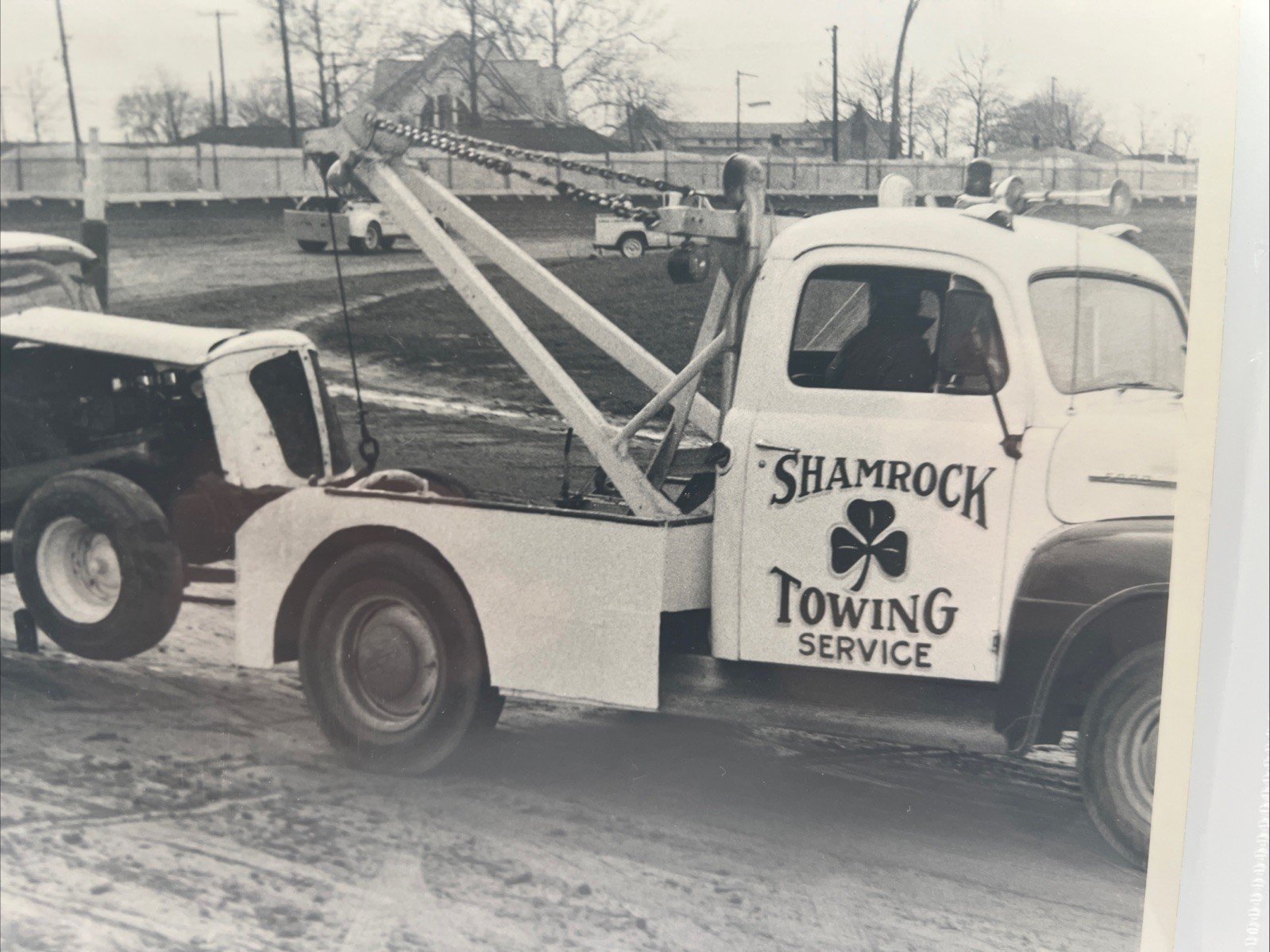 1958 Race Car Tow Truck Photo Shamrock Towing Original Racing Photograph # 1060 photo 3