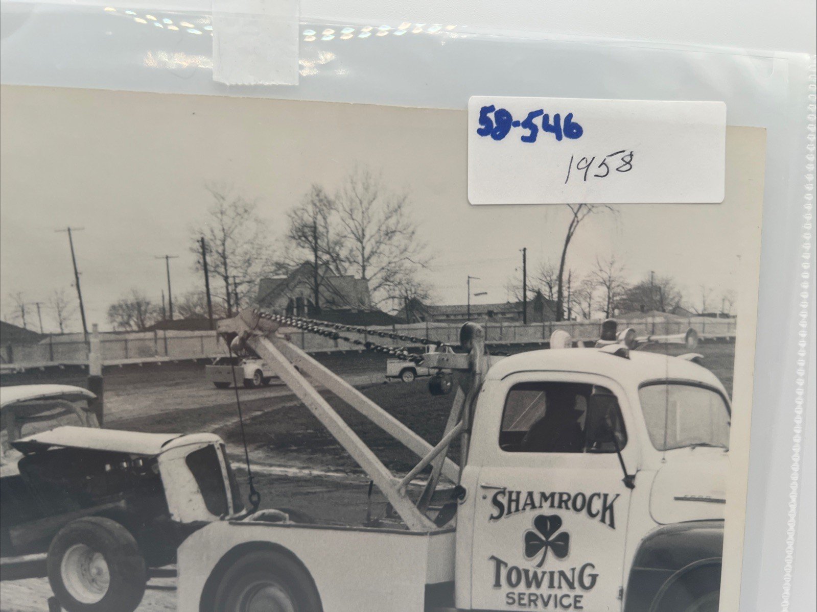 1958 Race Car Tow Truck Photo Shamrock Towing Original Racing Photograph # 1060 photo 4