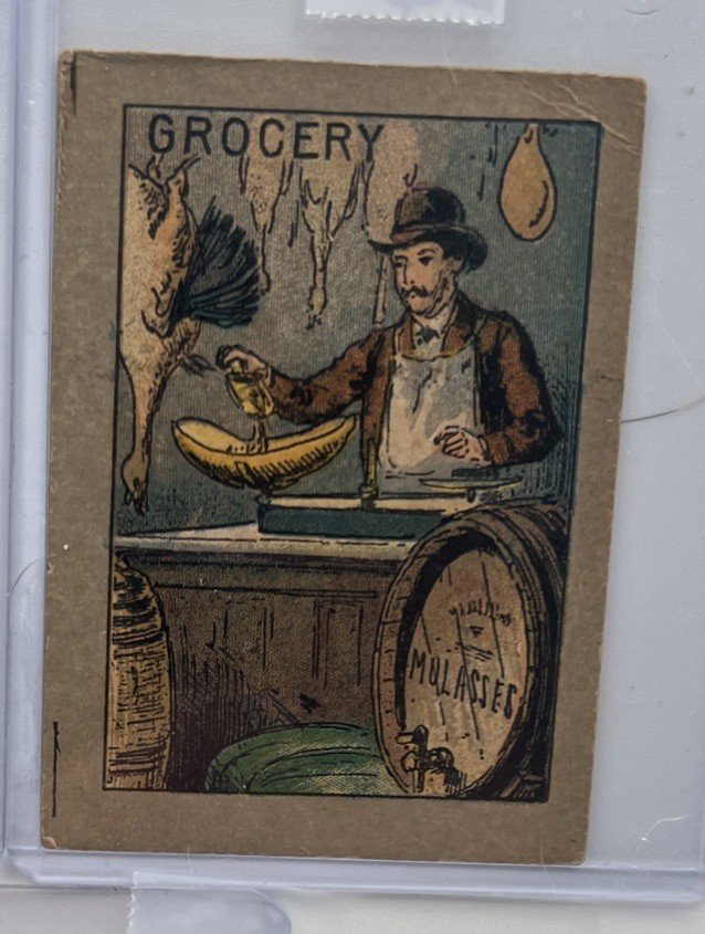 Antique Occupation Trade Card Lot Fish Market Grocery Bakery Hardware 5 photo 4