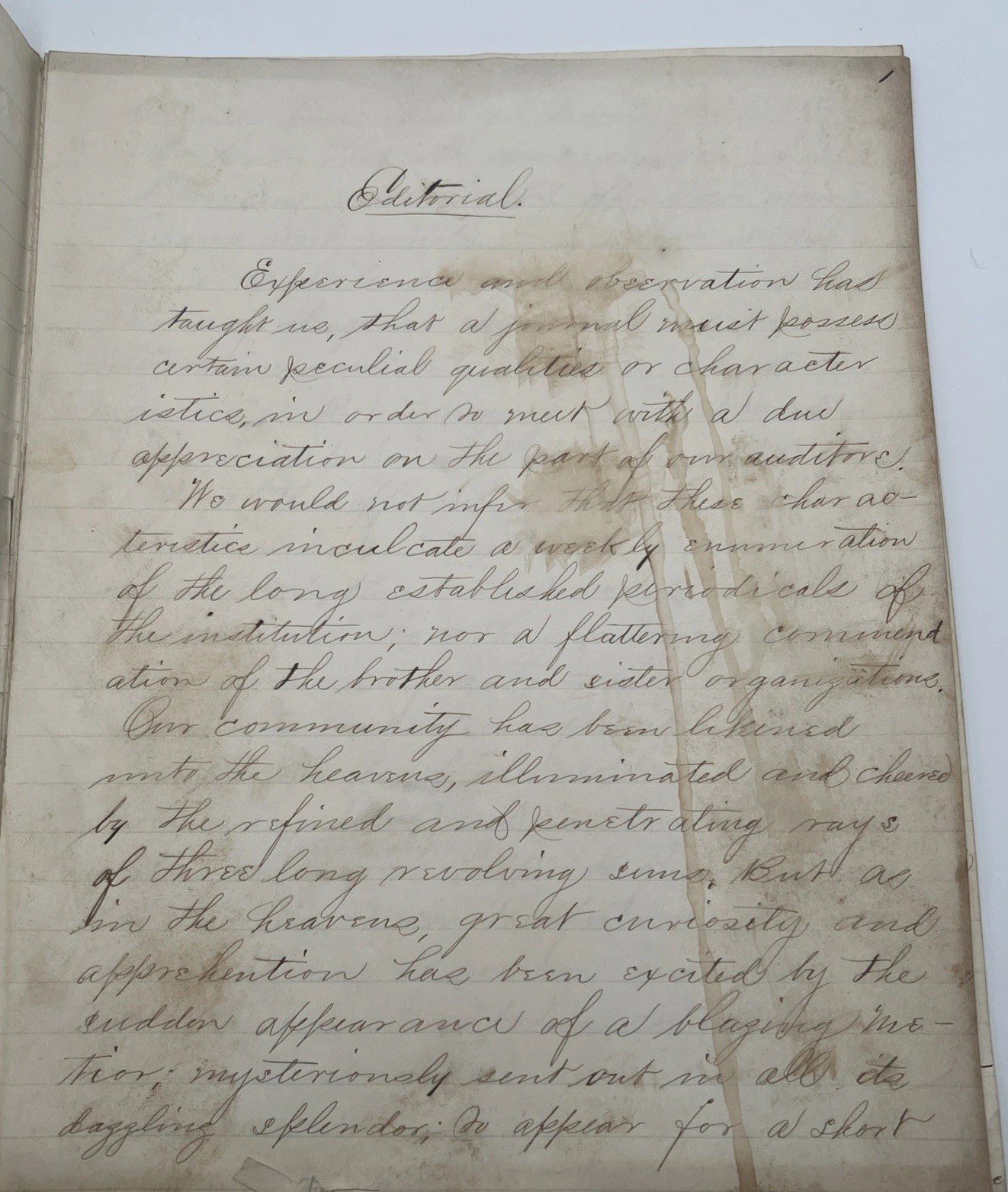 Rare 1870 The Ventilator Handwritten Wyoming Seminary Manuscript Newspaper #1062 photo 2