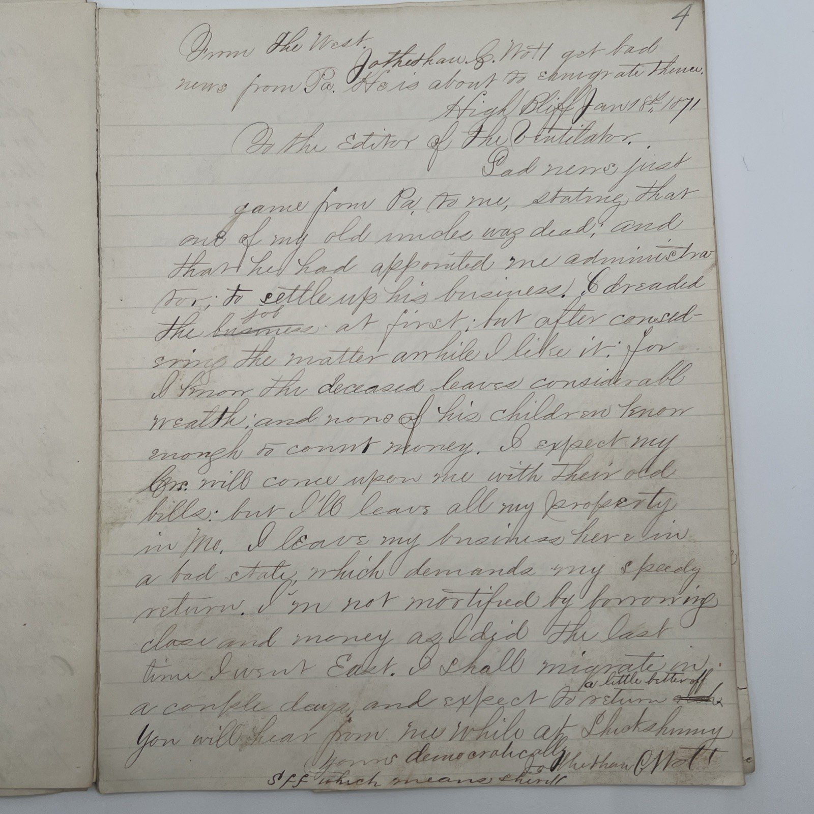 Rare 1870 The Ventilator Handwritten Wyoming Seminary Manuscript Newspaper #1062 photo 5