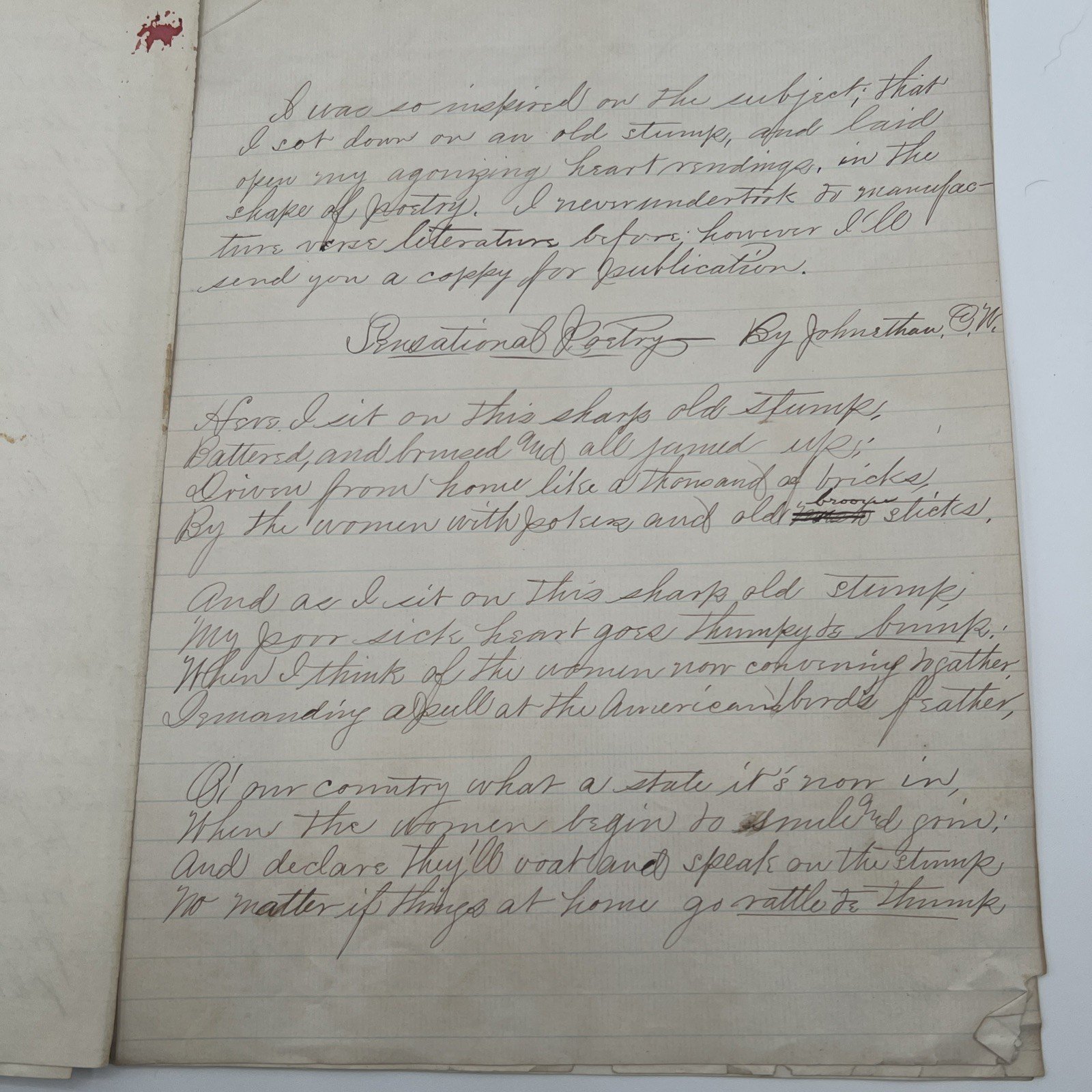 Rare 1870 The Ventilator Handwritten Wyoming Seminary Manuscript Newspaper #1062 photo 8
