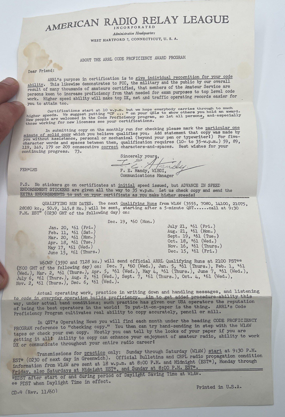 George R Montgomery W3KVS Ham Radio Archive ARRL Letters 1938-1964 # 1063 photo 2