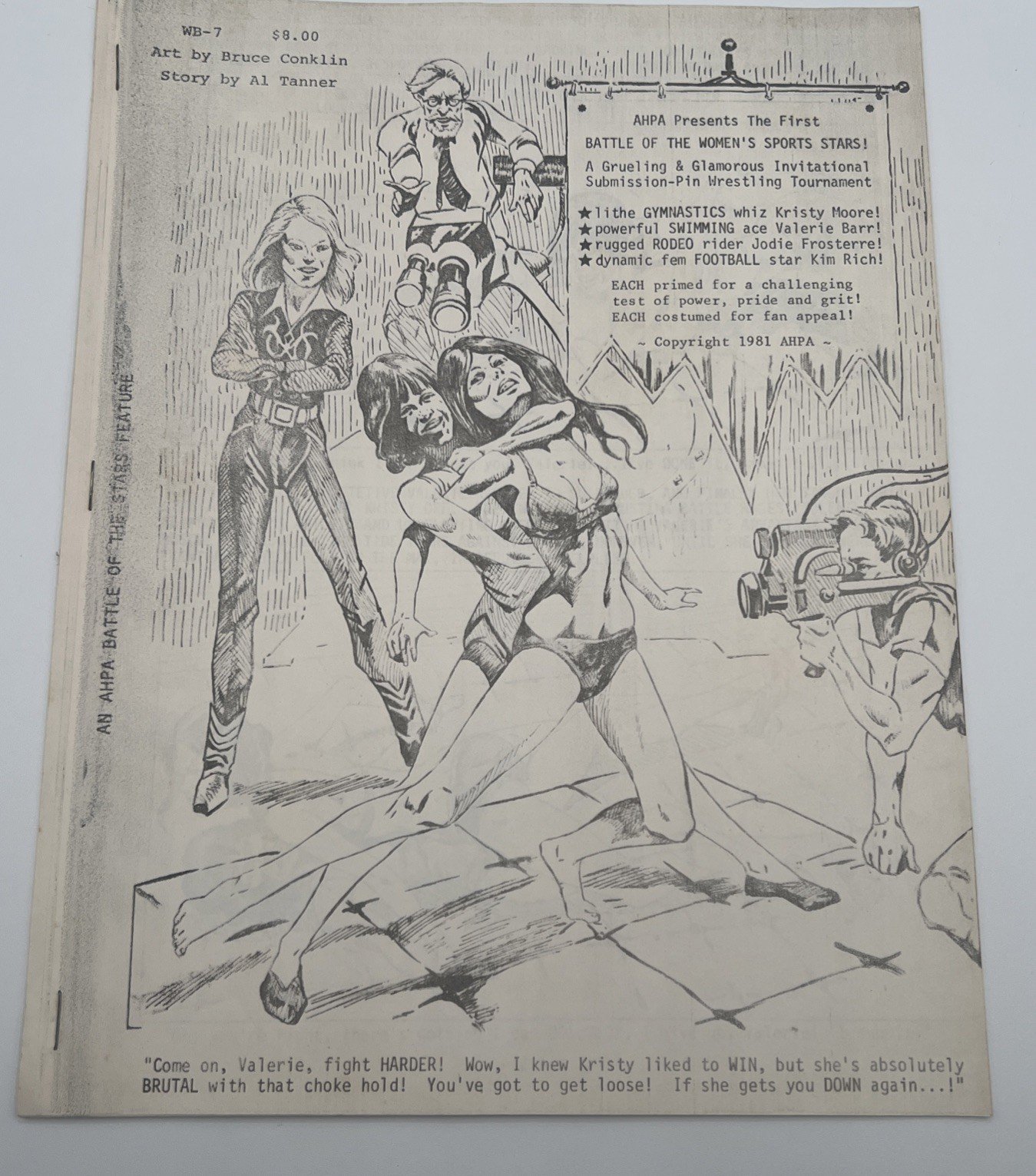 1981 AHPA Battle of the Women’s Sports Stars #WB-7 Bruce Conklin Comic