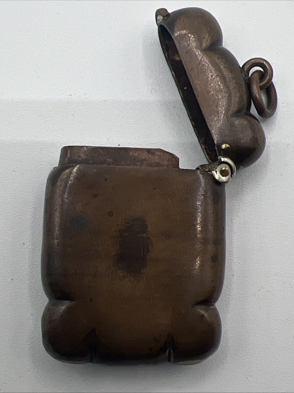Antique HMS Foudroyant Nelson’s Flagship Vesta Match Safe w/ Maker Mark # 1069 photo 4