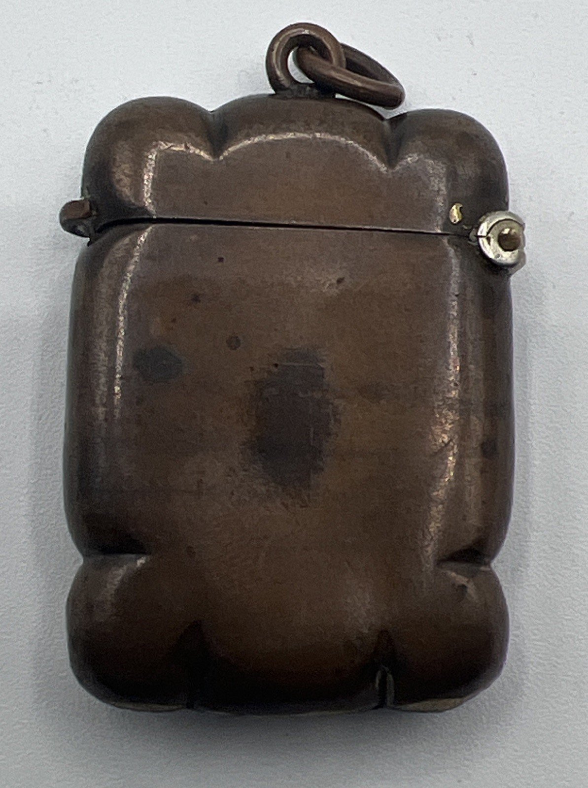 Antique HMS Foudroyant Nelson’s Flagship Vesta Match Safe w/ Maker Mark # 1069 photo 5
