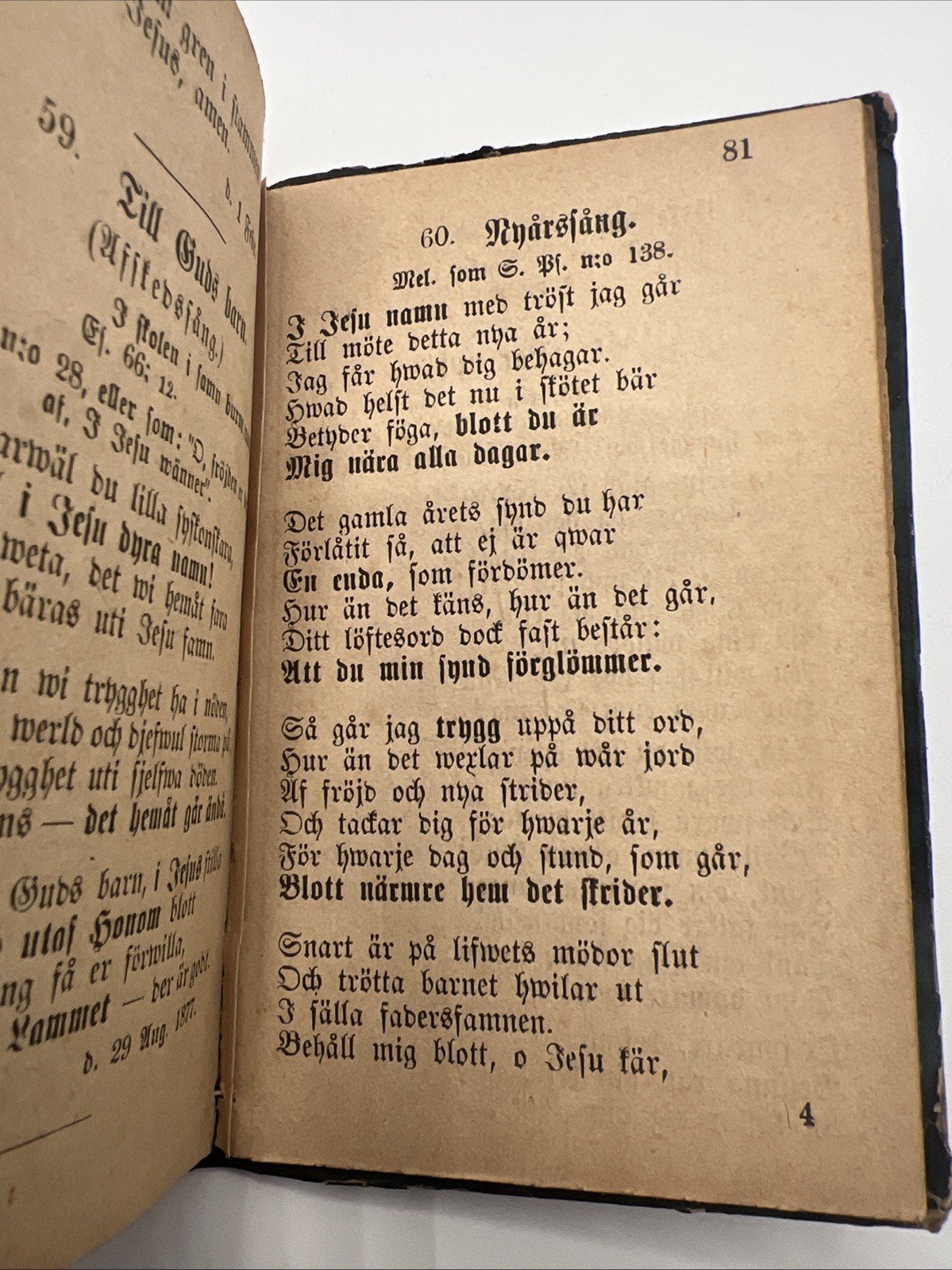 Antique Swedish Hymnal Song Book c.1878 Religious Pocket Edition # 1071 photo 4