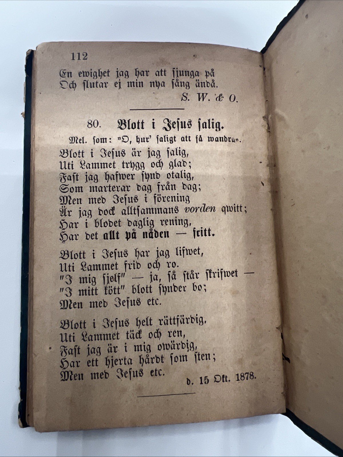 Antique Swedish Hymnal Song Book c.1878 Religious Pocket Edition # 1071 photo 5