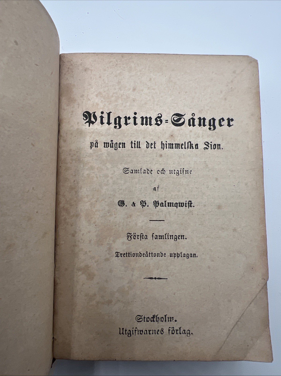 Antique 1880 Pilgrims-Sånger Swedish Hymn Book Leather Bound  # 1072