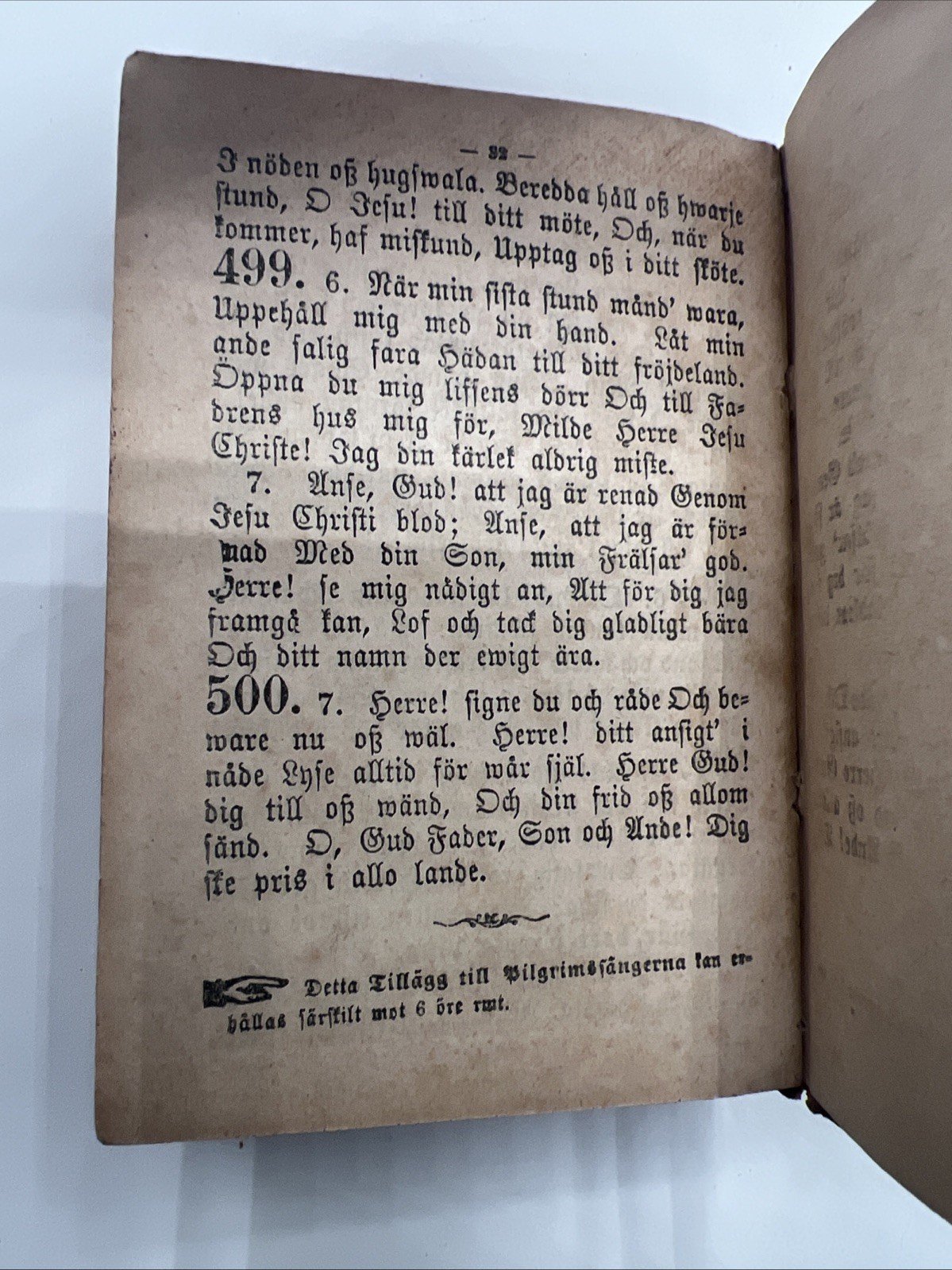 Antique 1880 Pilgrims-Sånger Swedish Hymn Book Leather Bound  # 1072 photo 10