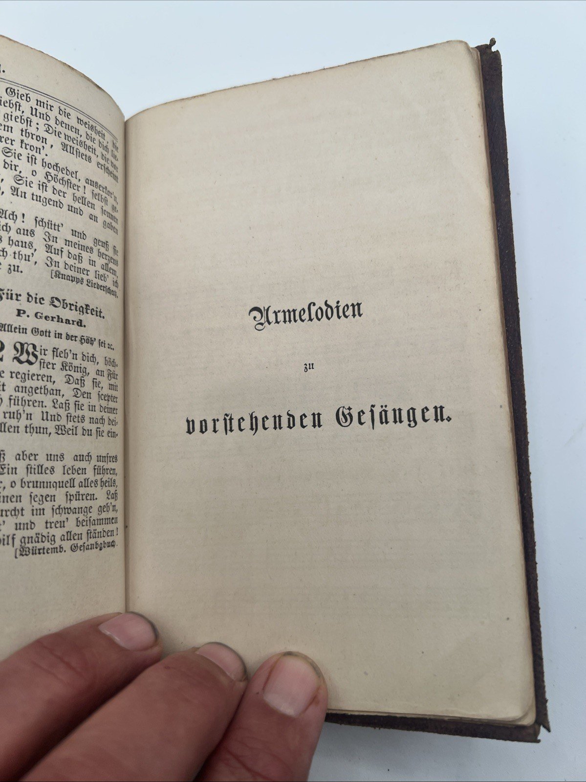 1866 German Gesang Buch, multi-part hymnal/song book, gilt leather binding.#1073 photo 5